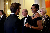 Mrs. Obama Meets David Beckham at Winfield House