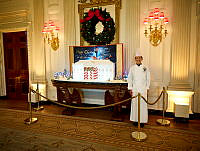 Chef Morrison with the 2023 White House Gingerbread House