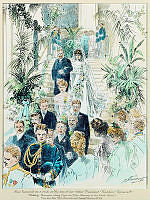 President Theodore Roosevelt and Daughter Alice Descend Grand Stairway