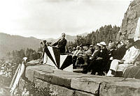 President Franklin D. Roosevelt speaks at the dedication of the Smoky Mountain National Park 