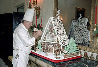 Chef Raffert Decorates the 1981 Gingerbread House