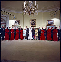 President and Mrs. Johnson Pose with the Johnson-Robb Wedding Party
