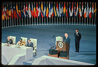 President Johnson Speaks at UN Anniversary