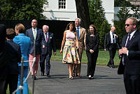 Mrs. Trump Plants Oak with Presidential Descendants