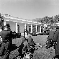 President Kennedy Delivers Filmed Remarks in the Rose Garden