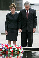 President and Mrs. Bush Visit Site of September 11 Terrorist Attacks