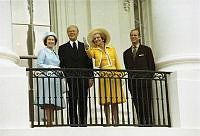 President and Mrs. Ford Welcome Queen Elizabeth and Prince Philip to the White House