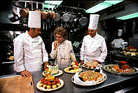 Nancy Reagan Sampling Treats in the White House Kitchen