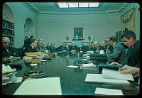 President Johnson at National Security Council Meeting