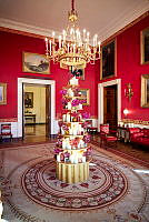 2022 Red Room Holiday Decorations, Biden Administration