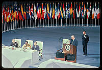 President Johnson Speaks at UN Anniversary