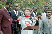 President Reagan with the 1984 Men's NCAA Champions