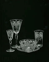 Wineglass, Water Goblet, Finger Bowl, Plate, and Tumbler, Harding Administration