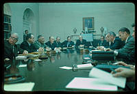 President Johnson at National Security Council Meeting