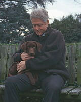 Bill Clinton with his Dog, Buddy