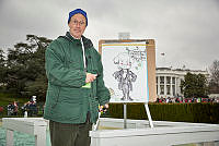 Artist John Hutton at the 2018 Easter Egg Roll