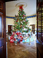 2023 Blue Room Holiday Decorations, Biden Administration