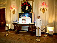 Chef Morrison with the 2023 White House Gingerbread House