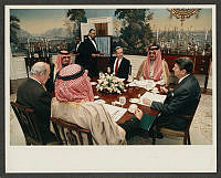 President Reagan Enjoys Breakfast with King of Saudi Arabia